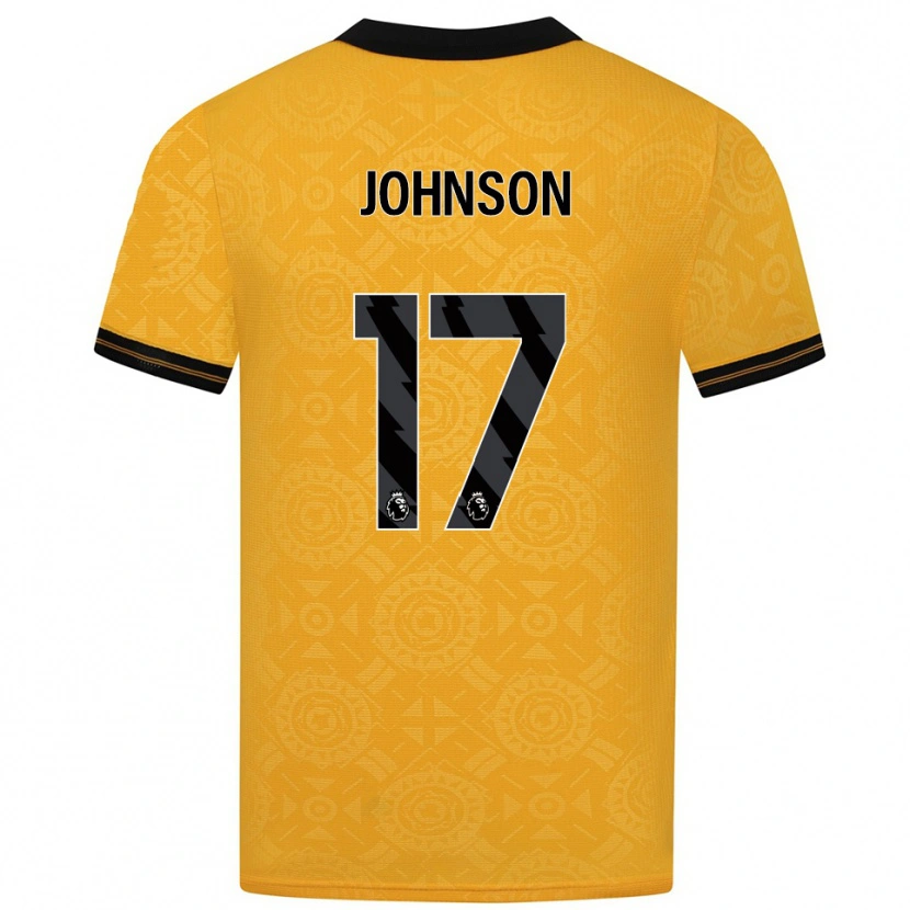 Danxen Męski Katie Johnson #17 Żółto-Czarny Domowa Koszulka 2025/26 Koszulki Klubowe
