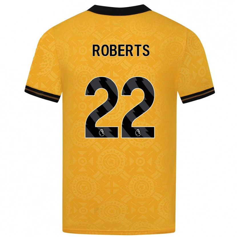 Danxen Męski Beth Roberts #22 Żółto-Czarny Domowa Koszulka 2025/26 Koszulki Klubowe
