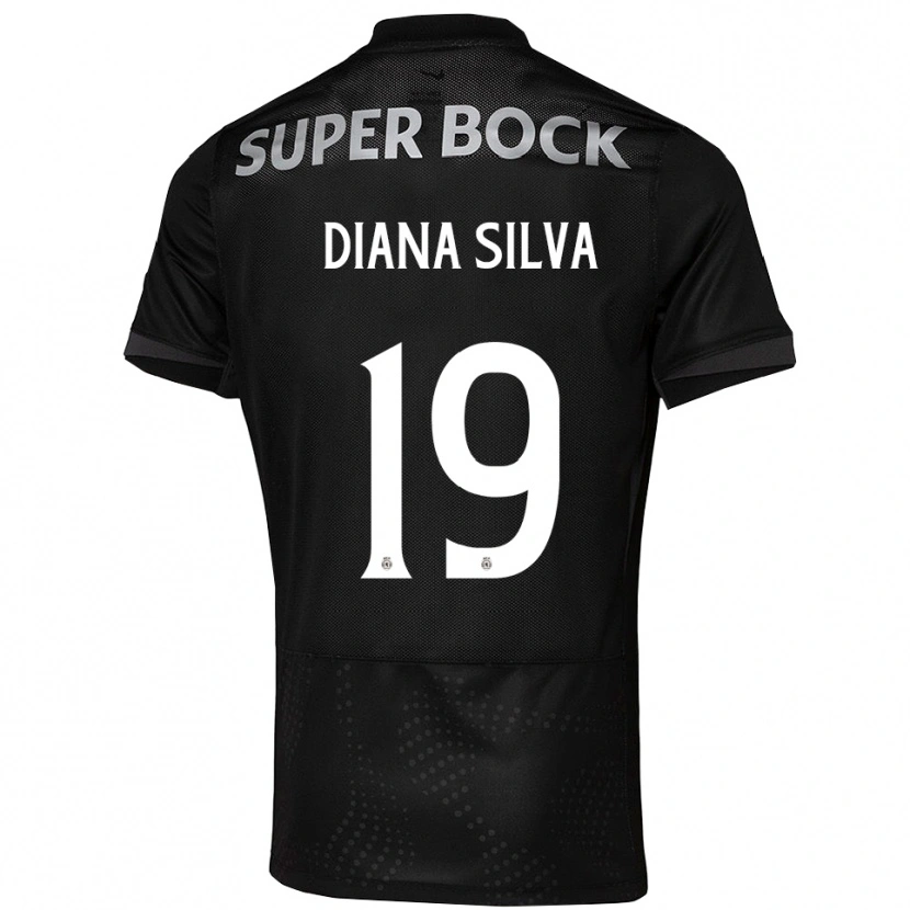 Danxen Męski Diana Micaela Abreu De Sousa E Silva #19 Czarno-Biały Wyjazdowa Koszulka 2025/26 Koszulki Klubowe