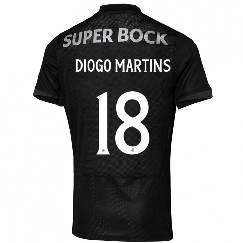 Danxen Męski Diogo Martins #18 Czarno-Biały Wyjazdowa Koszulka 2025/26 Koszulki Klubowe