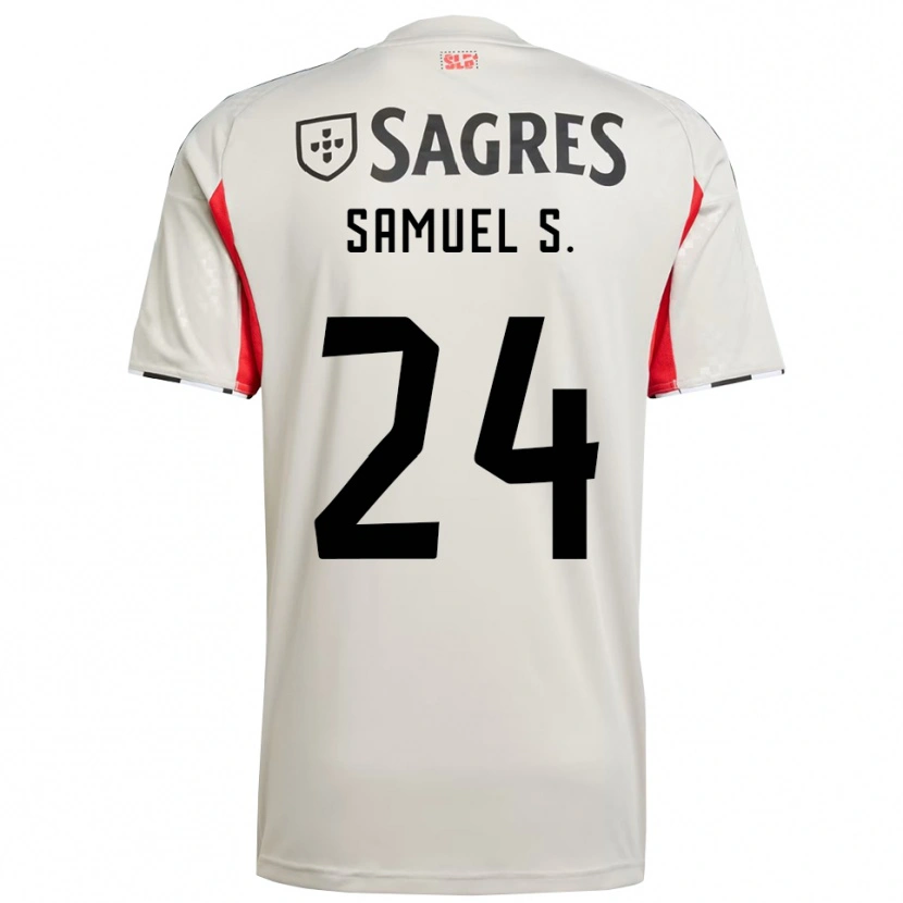 Danxen Męski Samuel Soares #24 Złamana Biel Czerwony Wyjazdowa Koszulka 2025/26 Koszulki Klubowe