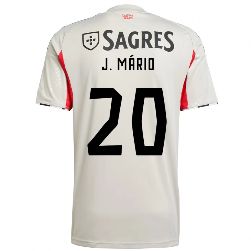 Danxen Męski Joao Mario #20 Złamana Biel Czerwony Wyjazdowa Koszulka 2025/26 Koszulki Klubowe