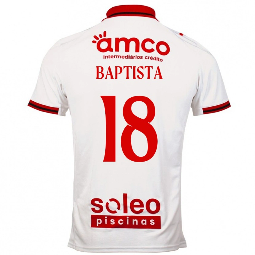Danxen Męski Tiago Baptista #18 Biało-Czerwony Wyjazdowa Koszulka 2025/26 Koszulki Klubowe