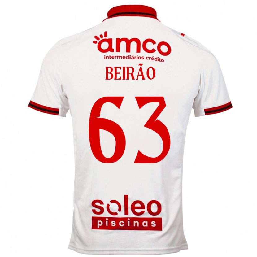 Danxen Męski Rodrigo Beirão #63 Biało-Czerwony Wyjazdowa Koszulka 2025/26 Koszulki Klubowe