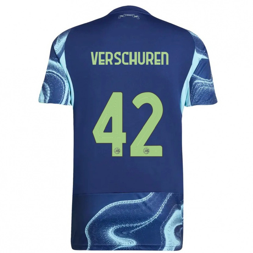 Danxen Męski Nick Verschuren #42 Granatowo-Błękitny Wyjazdowa Koszulka 2025/26 Koszulki Klubowe
