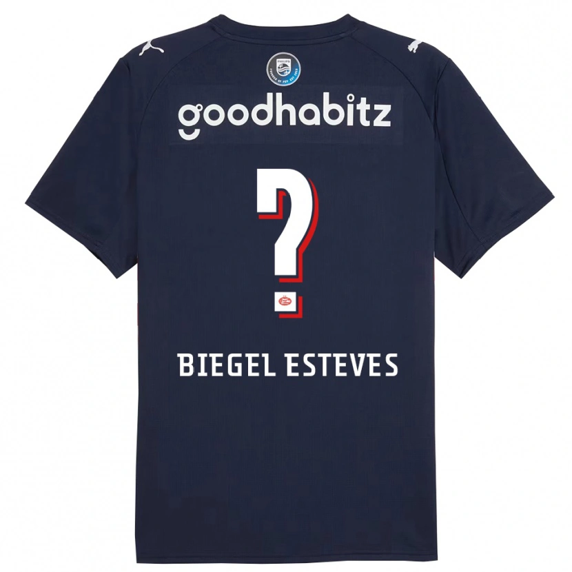 Danxen Męski Moon Biegel Esteves #0 Granatowo-Biały Wyjazdowa Koszulka 2025/26 Koszulki Klubowe