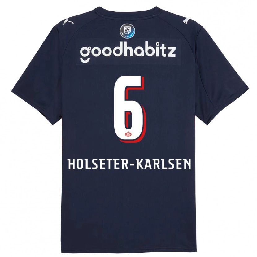 Danxen Męski Philip Holseter-Karlsen #6 Granatowo-Biały Wyjazdowa Koszulka 2025/26 Koszulki Klubowe
