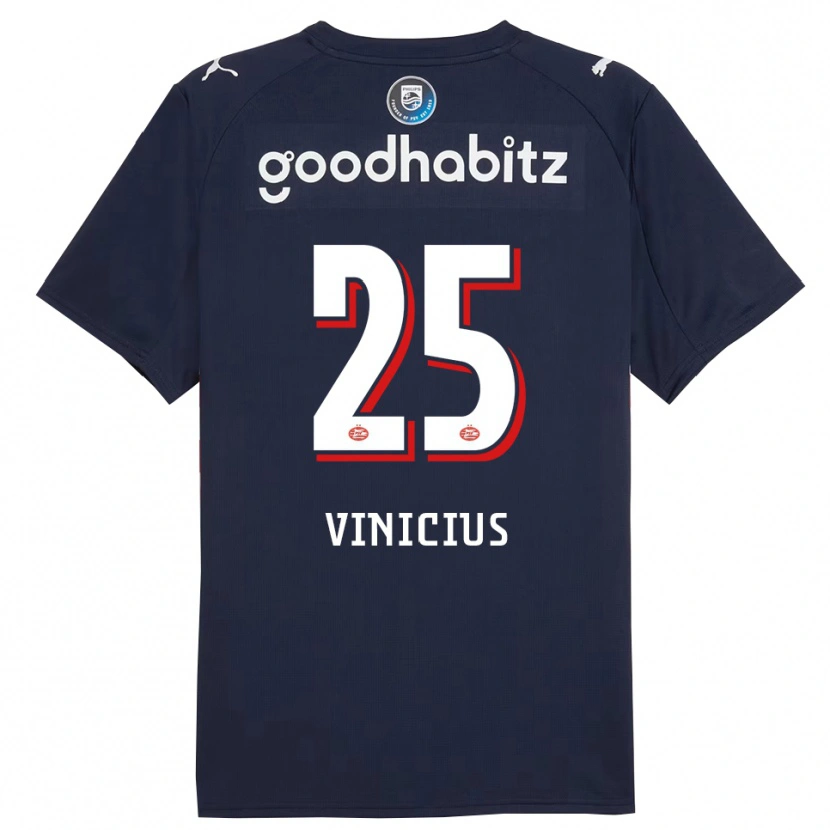 Danxen Męski Carlos Vinicius #25 Granatowo-Biały Wyjazdowa Koszulka 2025/26 Koszulki Klubowe