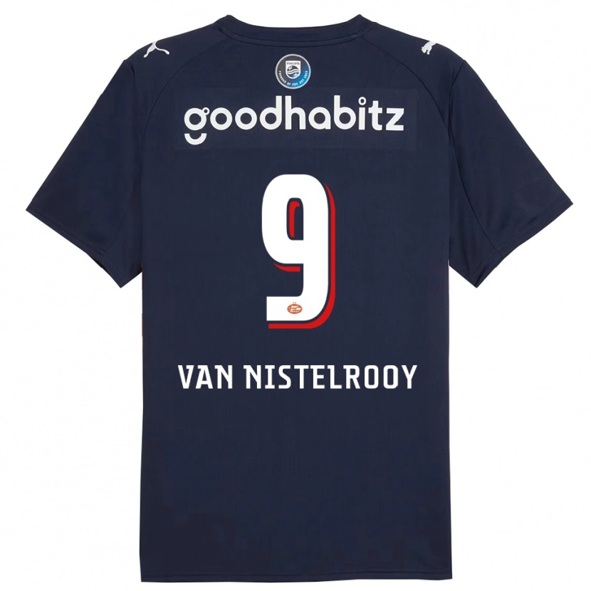 Danxen Męski Liam Van Nistelrooy #9 Granatowo-Biały Wyjazdowa Koszulka 2025/26 Koszulki Klubowe