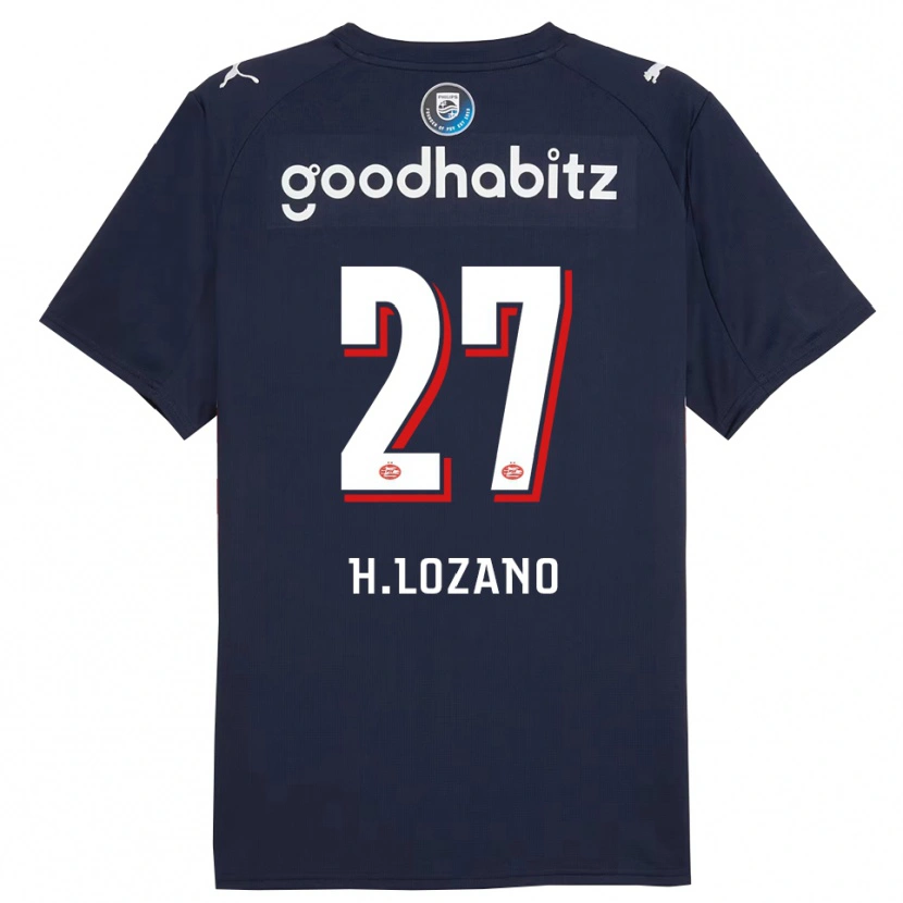 Danxen Męski Hirving Lozano #27 Granatowo-Biały Wyjazdowa Koszulka 2025/26 Koszulki Klubowe