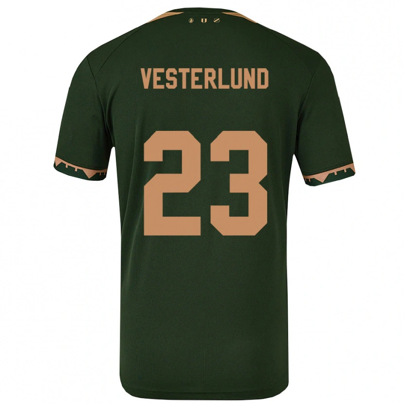 Danxen Męski Niklas Vesterlund #23 Zielono-Złoty Wyjazdowa Koszulka 2025/26 Koszulki Klubowe