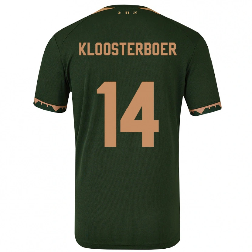 Danxen Męski Per Kloosterboer #14 Zielono-Złoty Wyjazdowa Koszulka 2025/26 Koszulki Klubowe