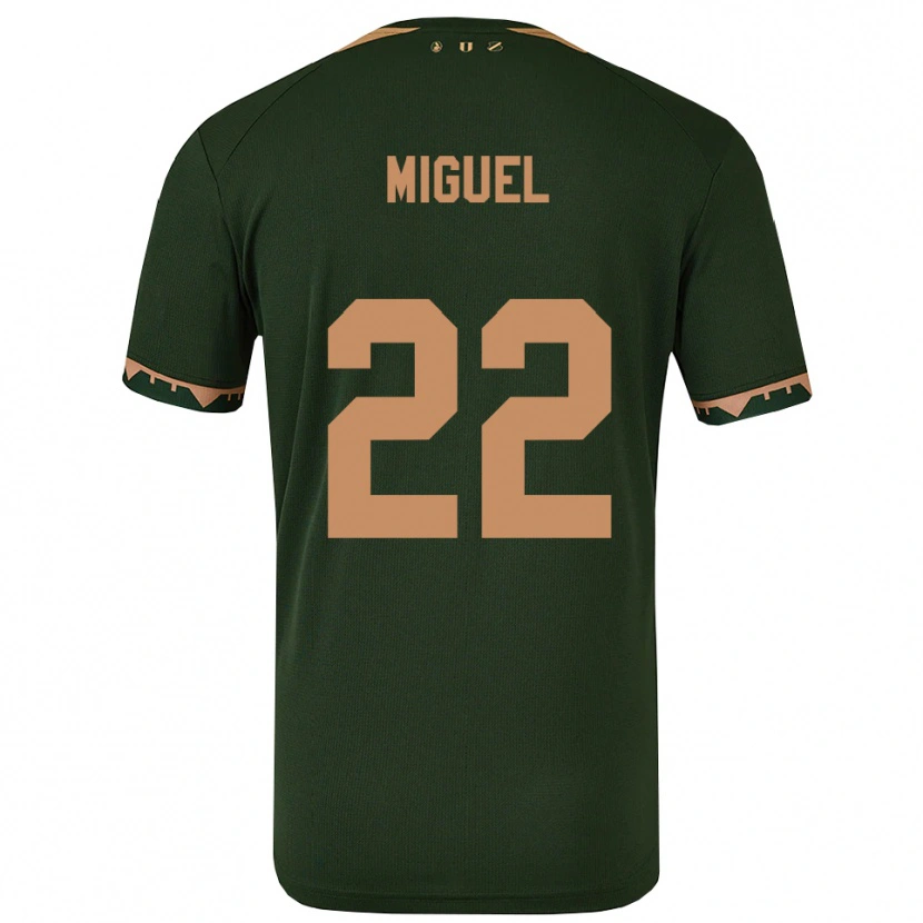 Danxen Męski Miguel Rodríguez #22 Zielono-Złoty Wyjazdowa Koszulka 2025/26 Koszulki Klubowe