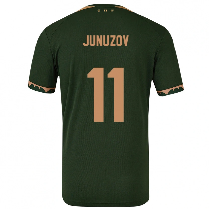 Danxen Męski Melih Junuzov #11 Zielono-Złoty Wyjazdowa Koszulka 2025/26 Koszulki Klubowe