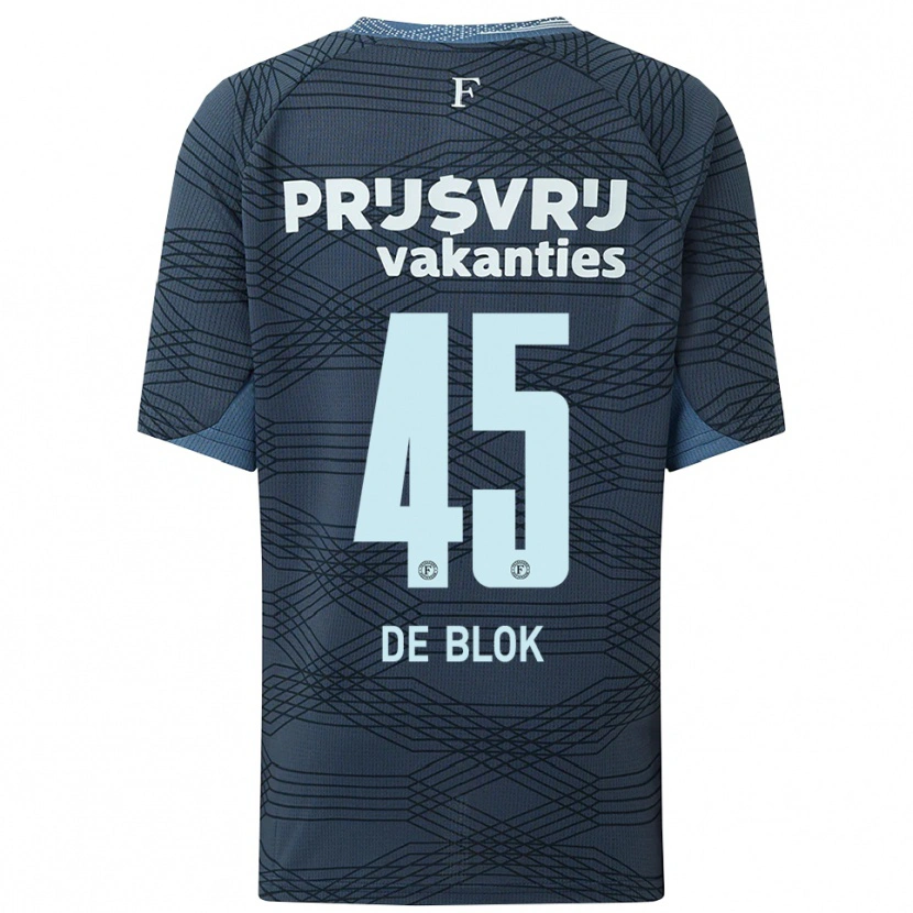 Danxen Męski Lars De Blok #45 Czarno-Szary Wyjazdowa Koszulka 2025/26 Koszulki Klubowe