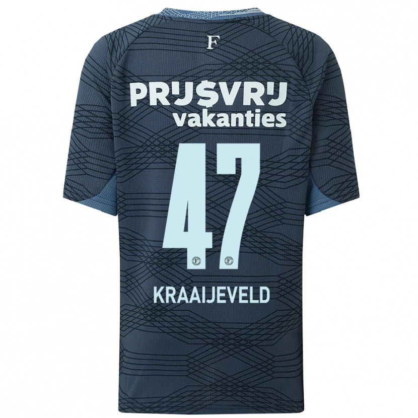 Danxen Męski Thijs Kraaijeveld #47 Czarno-Szary Wyjazdowa Koszulka 2025/26 Koszulki Klubowe