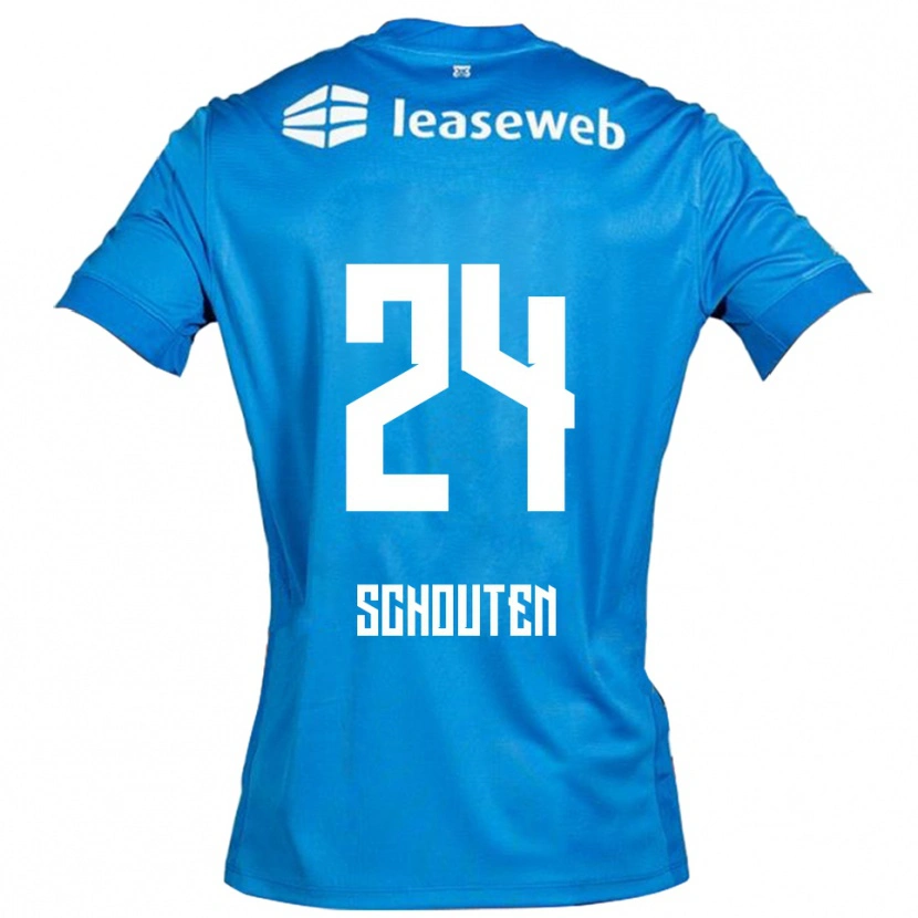 Danxen Męski Lewis Schouten #24 Niebiesko-Biały Wyjazdowa Koszulka 2025/26 Koszulki Klubowe