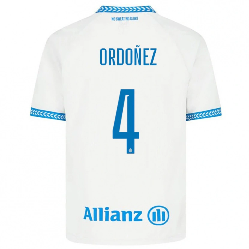 Danxen Męski Joel Ordóñez #4 Niebiesko-Biały Wyjazdowa Koszulka 2025/26 Koszulki Klubowe