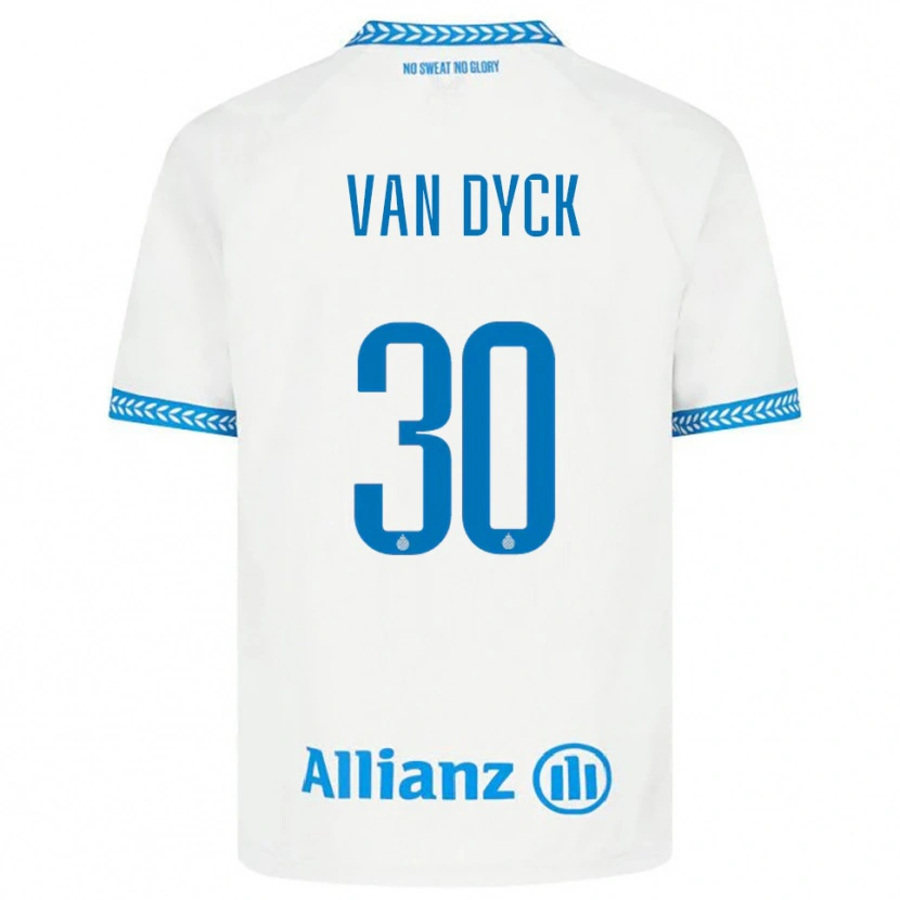 Danxen Męski Nell Van Dyck #30 Niebiesko-Biały Wyjazdowa Koszulka 2025/26 Koszulki Klubowe