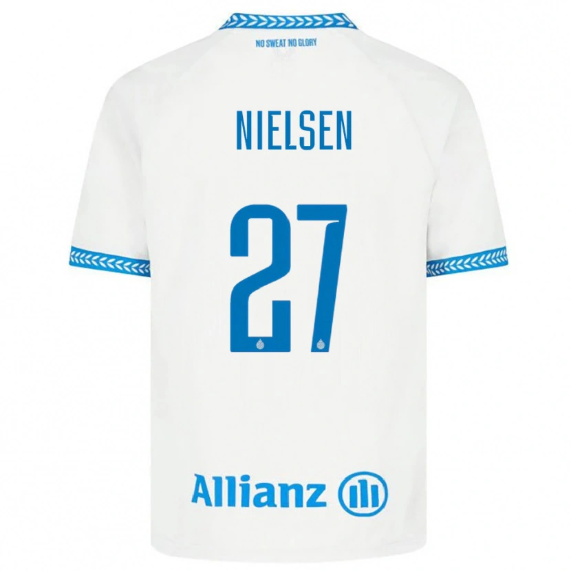 Danxen Męski Casper Nielsen #27 Niebiesko-Biały Wyjazdowa Koszulka 2025/26 Koszulki Klubowe