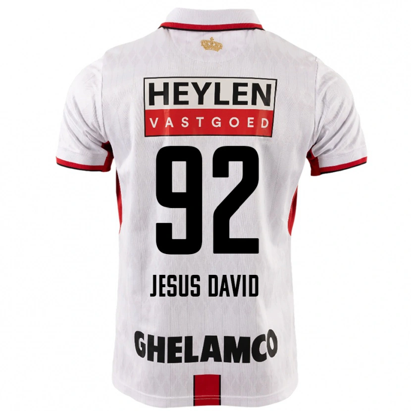 Danxen Męski Gabriel Jesus David #92 Biało-Czerwony Wyjazdowa Koszulka 2025/26 Koszulki Klubowe