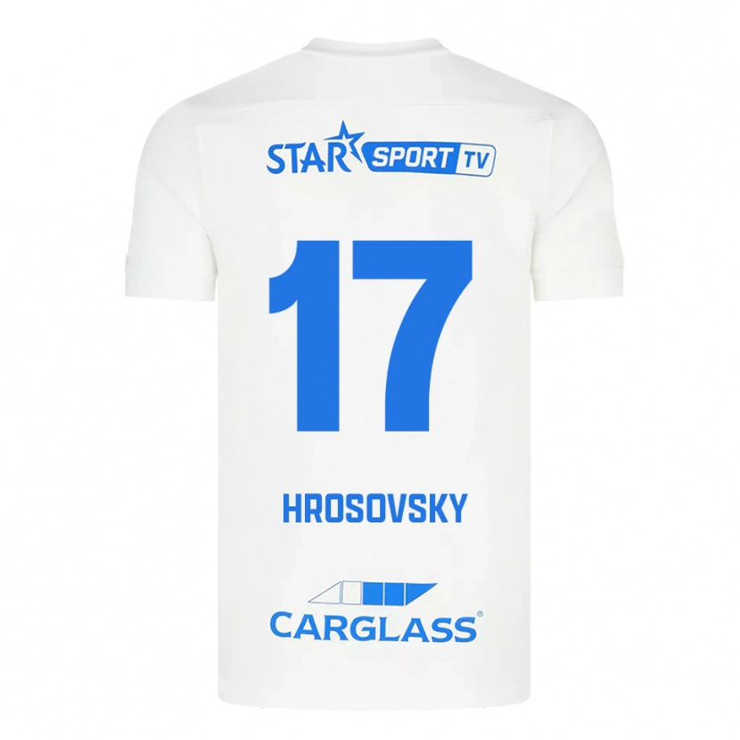 Danxen Męski Patrik Hrosovsky #17 Biało-Niebieski Wyjazdowa Koszulka 2025/26 Koszulki Klubowe