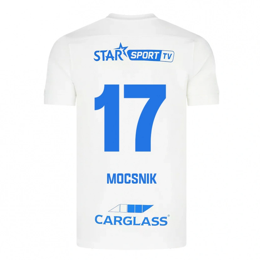 Danxen Męski Manu Mocsnik #17 Biało-Niebieski Wyjazdowa Koszulka 2025/26 Koszulki Klubowe