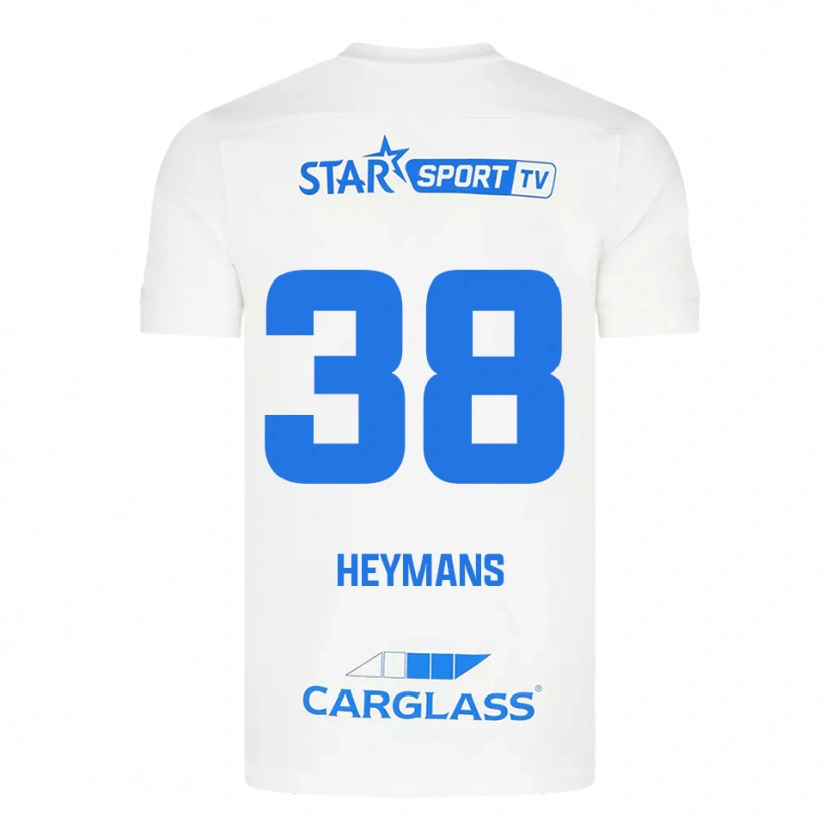 Danxen Męski Daan Heymans #38 Biało-Niebieski Wyjazdowa Koszulka 2025/26 Koszulki Klubowe