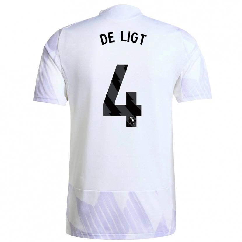 Danxen Męski Matthijs De Ligt #4 Biało-Fioletowo-Fioletowy Wyjazdowa Koszulka 2025/26 Koszulki Klubowe