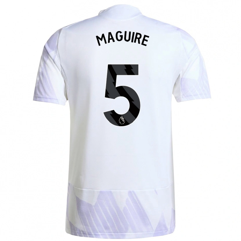 Danxen Męski Harry Maguire #5 Biało-Fioletowo-Fioletowy Wyjazdowa Koszulka 2025/26 Koszulki Klubowe