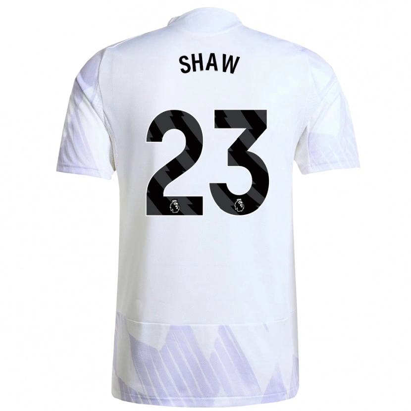 Danxen Męski Luke Shaw #23 Biało-Fioletowo-Fioletowy Wyjazdowa Koszulka 2025/26 Koszulki Klubowe