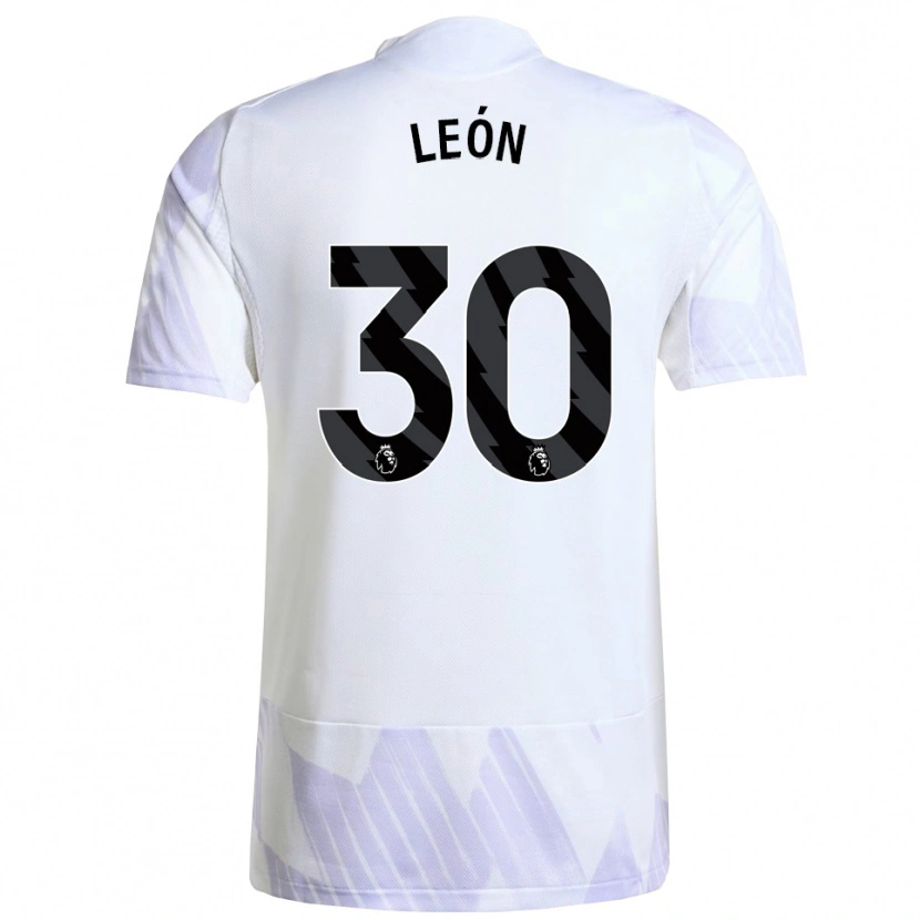 Danxen Męski Diego León #30 Biało-Fioletowo-Fioletowy Wyjazdowa Koszulka 2025/26 Koszulki Klubowe
