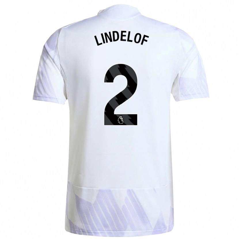 Danxen Męski Victor Lindelof #2 Biało-Fioletowo-Fioletowy Wyjazdowa Koszulka 2025/26 Koszulki Klubowe