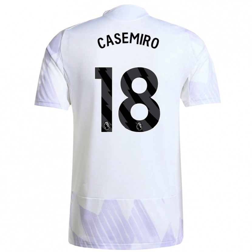 Danxen Męski Casemiro #18 Biało-Fioletowo-Fioletowy Wyjazdowa Koszulka 2025/26 Koszulki Klubowe