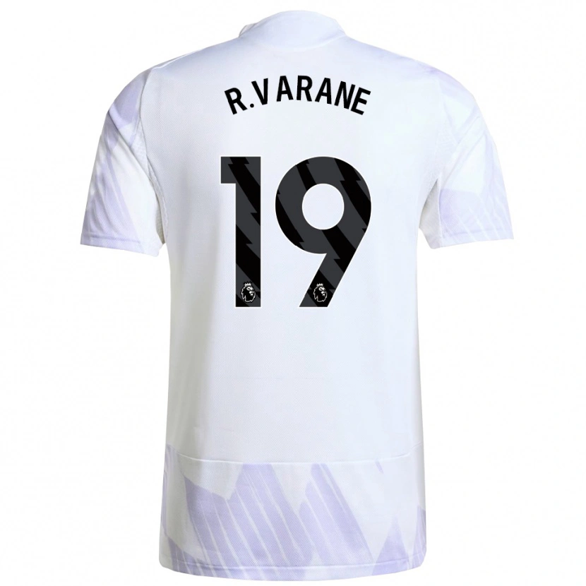 Danxen Męski Raphael Varane #19 Biało-Fioletowo-Fioletowy Wyjazdowa Koszulka 2025/26 Koszulki Klubowe