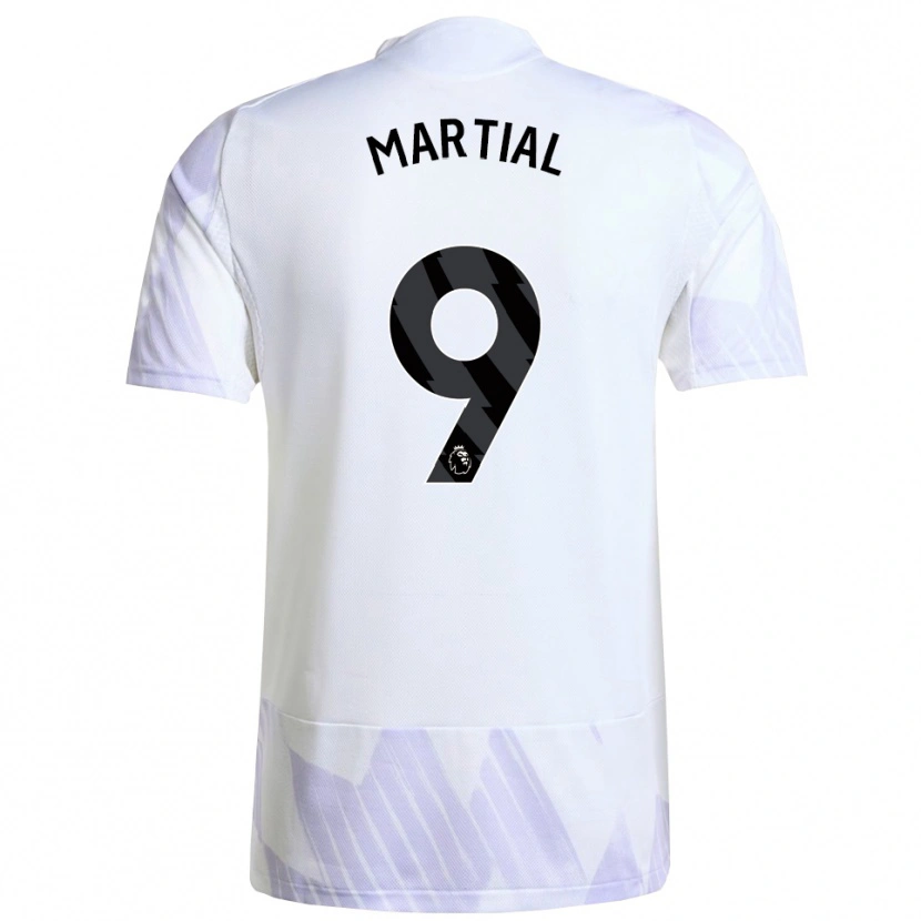 Danxen Męski Anthony Martial #9 Biało-Fioletowo-Fioletowy Wyjazdowa Koszulka 2025/26 Koszulki Klubowe
