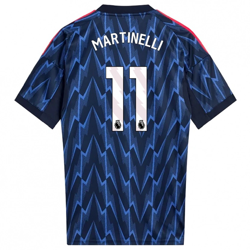 Danxen Męski Gabriel Martinelli #11 Granatowo-Czerwony Wyjazdowa Koszulka 2025/26 Koszulki Klubowe
