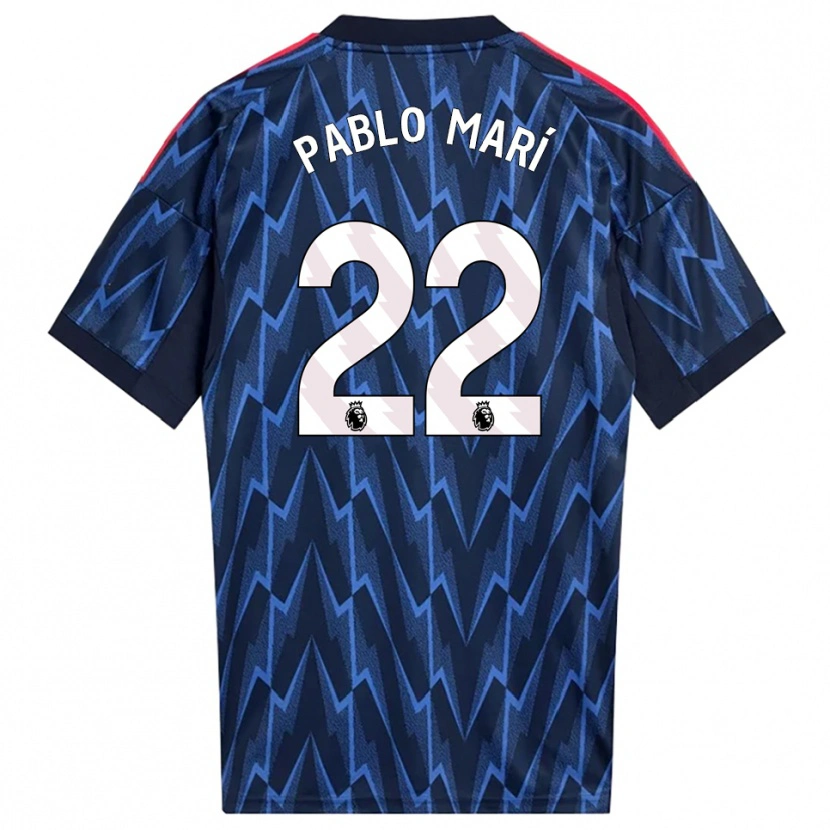Danxen Męski Pablo Mari #22 Granatowo-Czerwony Wyjazdowa Koszulka 2025/26 Koszulki Klubowe