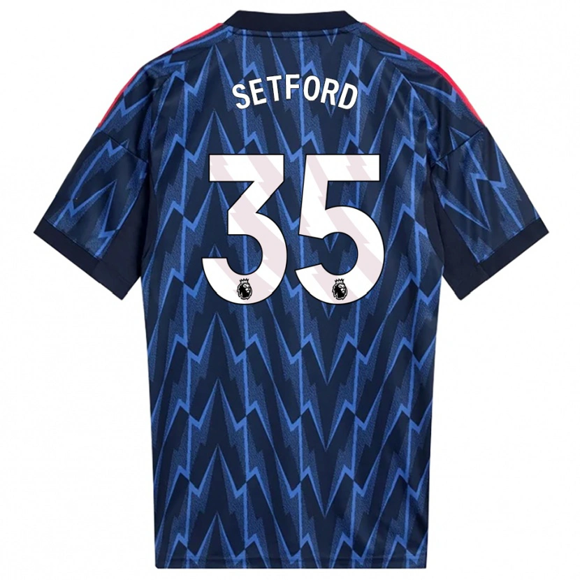 Danxen Męski Tommy Setford #35 Granatowo-Czerwony Wyjazdowa Koszulka 2025/26 Koszulki Klubowe