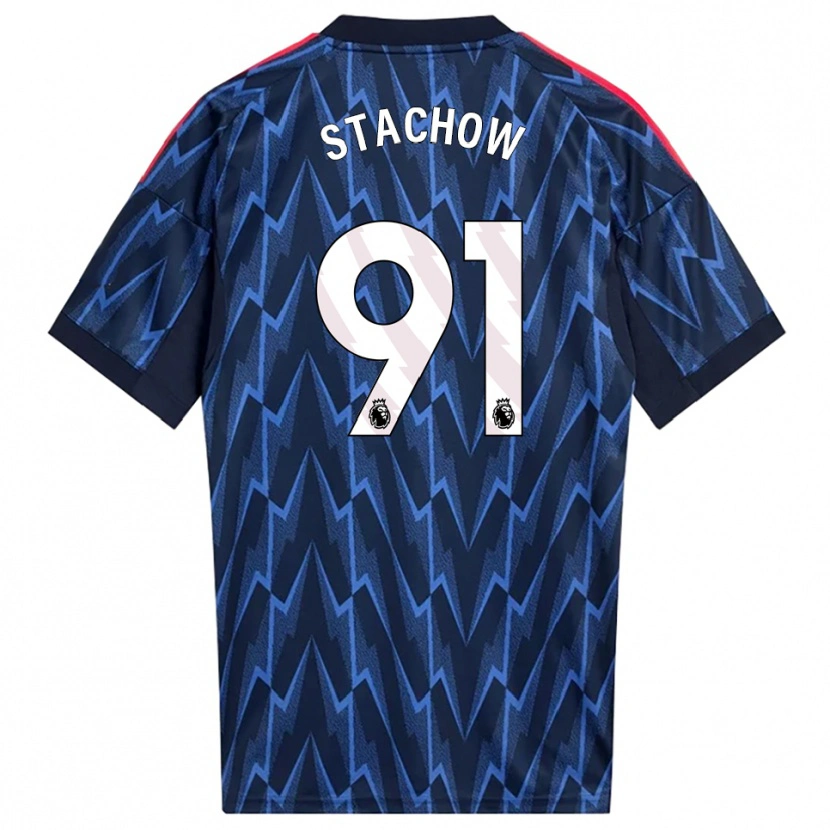 Danxen Męski Patrick Stachow #91 Granatowo-Czerwony Wyjazdowa Koszulka 2025/26 Koszulki Klubowe
