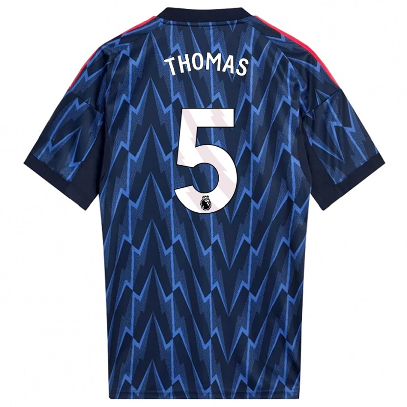 Danxen Męski Thomas Partey #5 Granatowo-Czerwony Wyjazdowa Koszulka 2025/26 Koszulki Klubowe