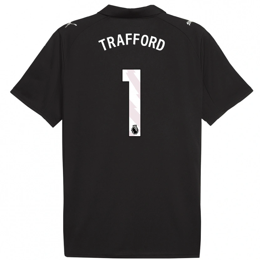 Danxen Męski James Trafford #1 Czarno-Biały Wyjazdowa Koszulka 2025/26 Koszulki Klubowe