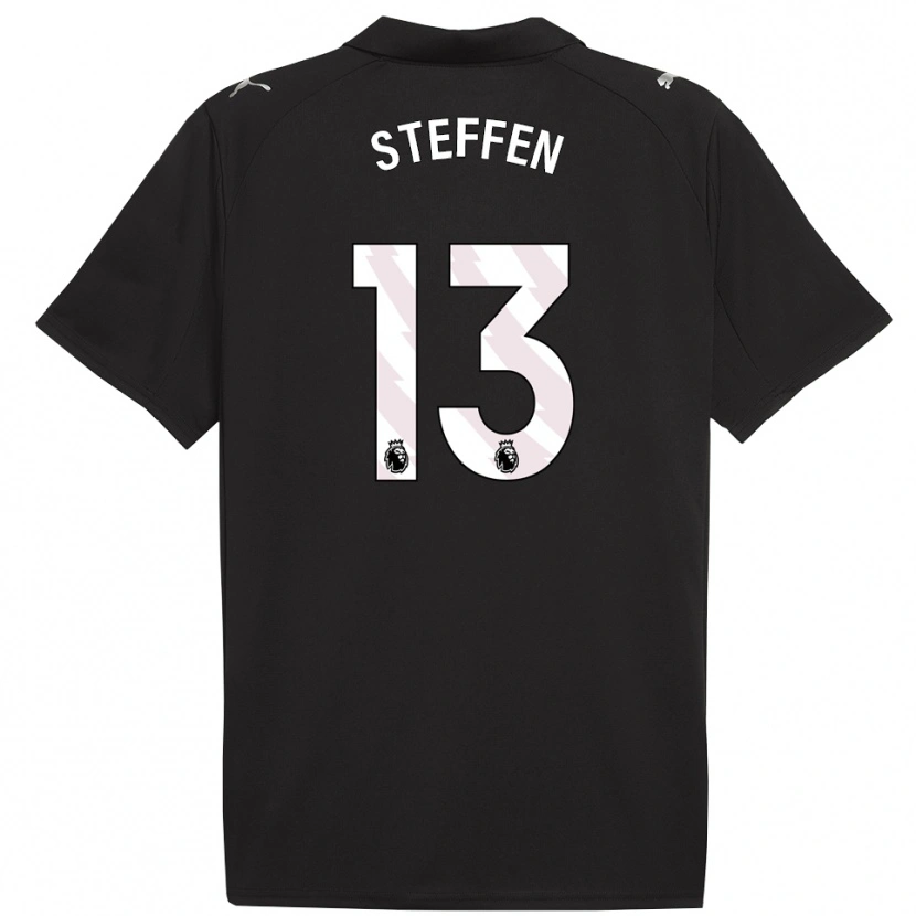 Danxen Męski Zack Steffen #13 Czarno-Biały Wyjazdowa Koszulka 2025/26 Koszulki Klubowe