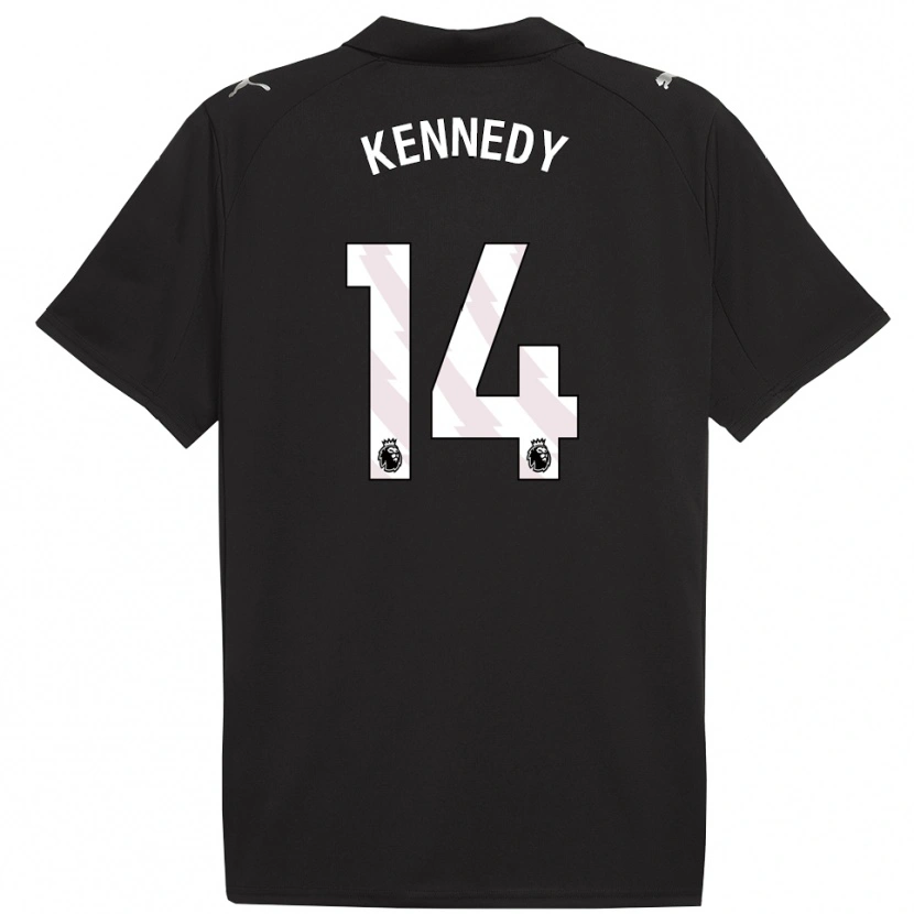 Danxen Męski Alanna Kennedy #14 Czarno-Biały Wyjazdowa Koszulka 2025/26 Koszulki Klubowe