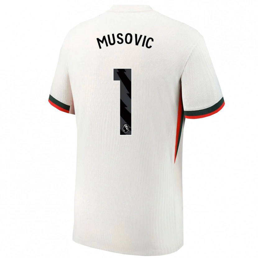 Danxen Męski Zecira Musovic #1 Biało-Zielony Wyjazdowa Koszulka 2025/26 Koszulki Klubowe