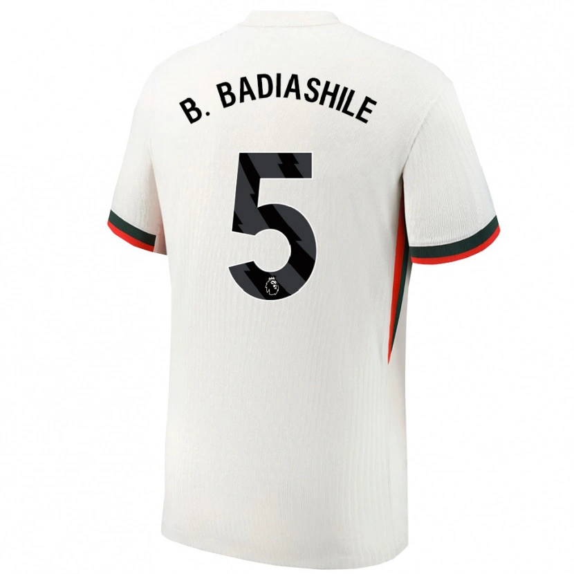 Danxen Męski Benoît Badiashile #5 Biało-Zielony Wyjazdowa Koszulka 2025/26 Koszulki Klubowe
