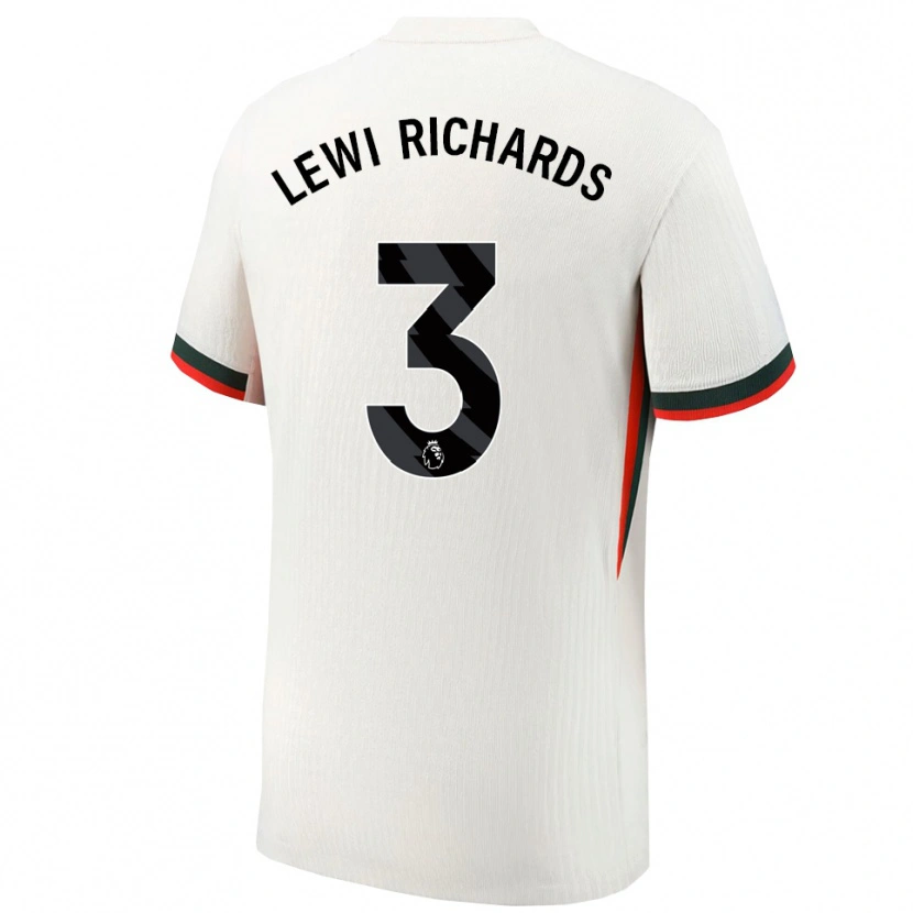 Danxen Męski Lewi Richards #3 Biało-Zielony Wyjazdowa Koszulka 2025/26 Koszulki Klubowe