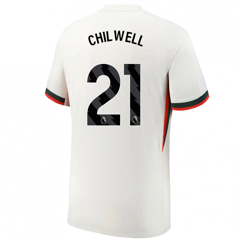 Danxen Męski Ben Chilwell #21 Biało-Zielony Wyjazdowa Koszulka 2025/26 Koszulki Klubowe