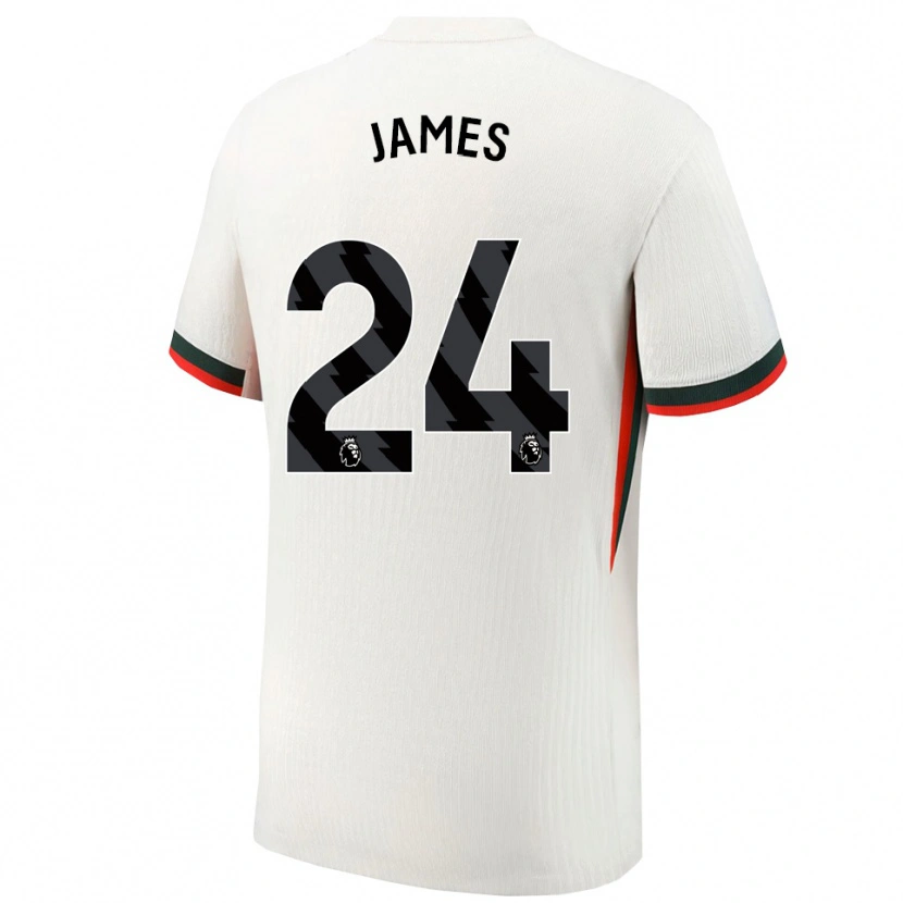 Danxen Męski Reece James #24 Biało-Zielony Wyjazdowa Koszulka 2025/26 Koszulki Klubowe