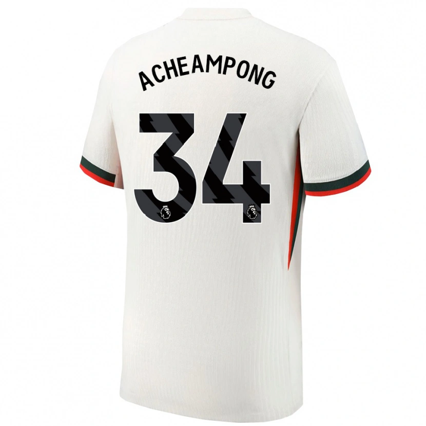Danxen Męski Josh Acheampong #34 Biało-Zielony Wyjazdowa Koszulka 2025/26 Koszulki Klubowe